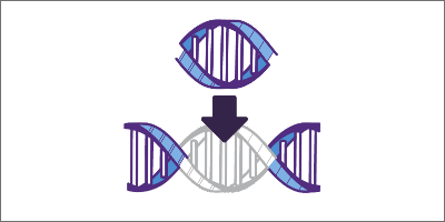 Gene editing icon representing gene correction or insertion